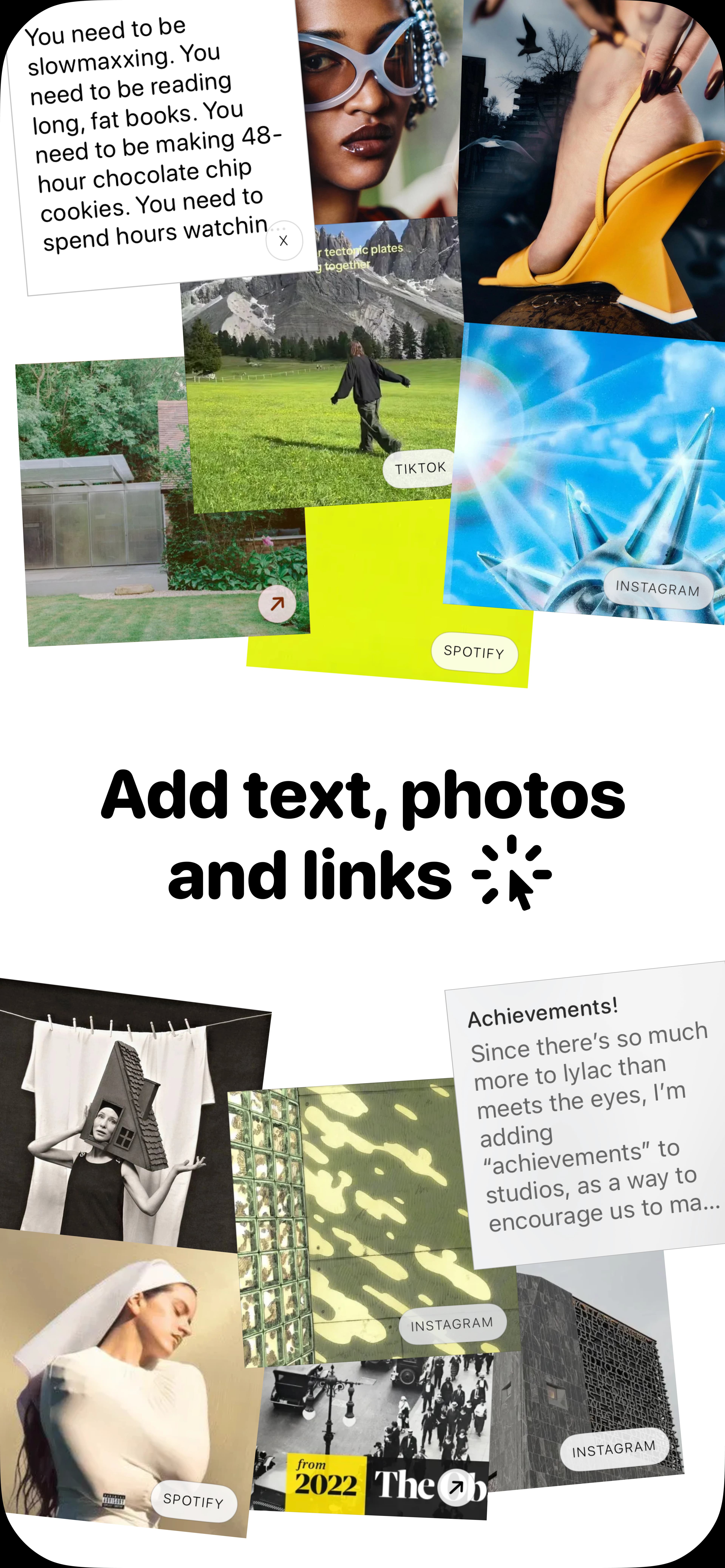 Promotional slide showing the Lylac studio view on a phone.