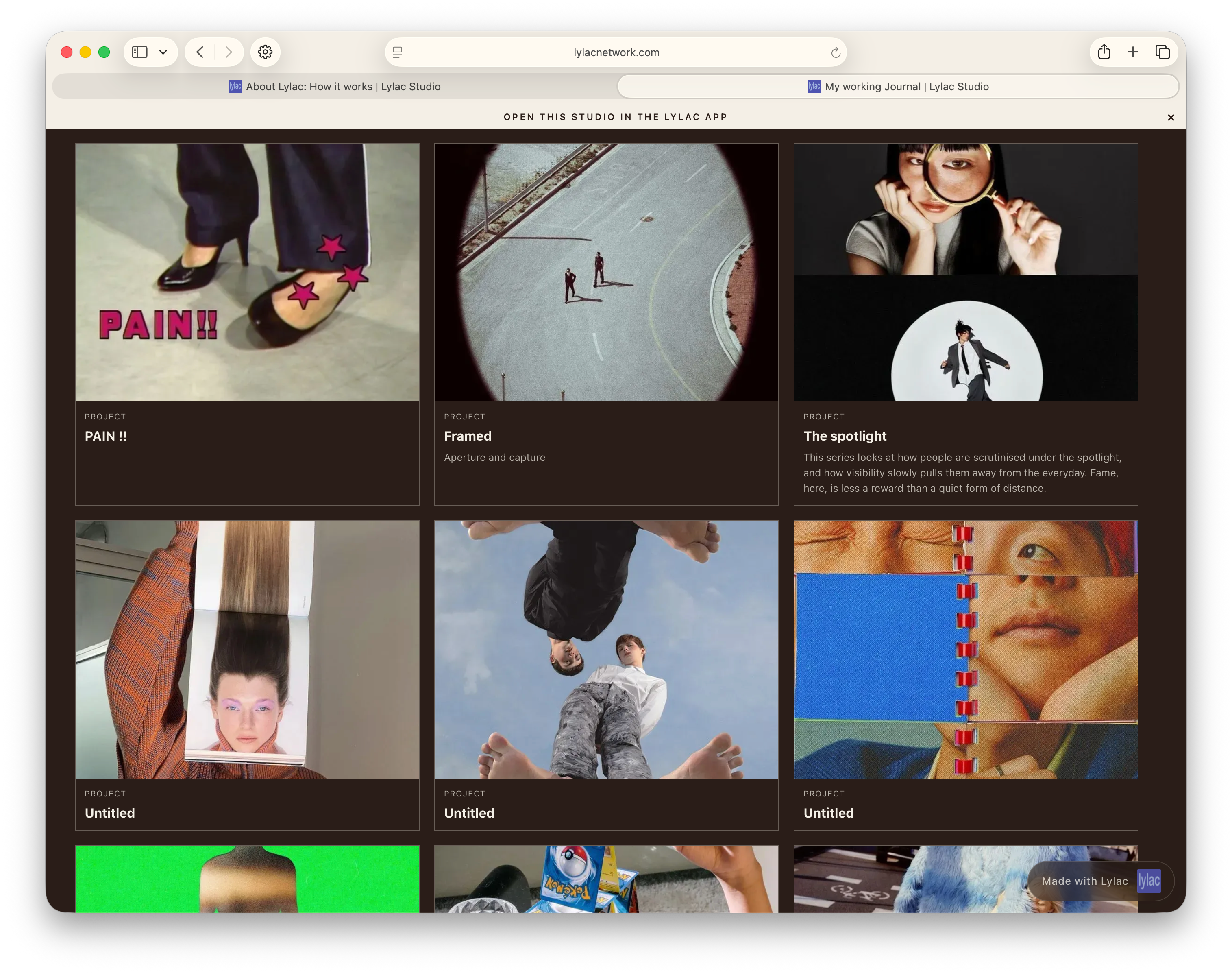 Portfolio web studio layout preview 2